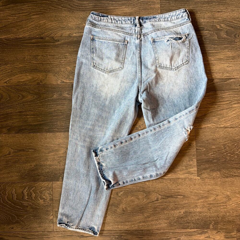 Vtg Y2K Pacsun Sz 31 Mom Jeans Distressed Ripped Destroyed Denim Grunge Skater